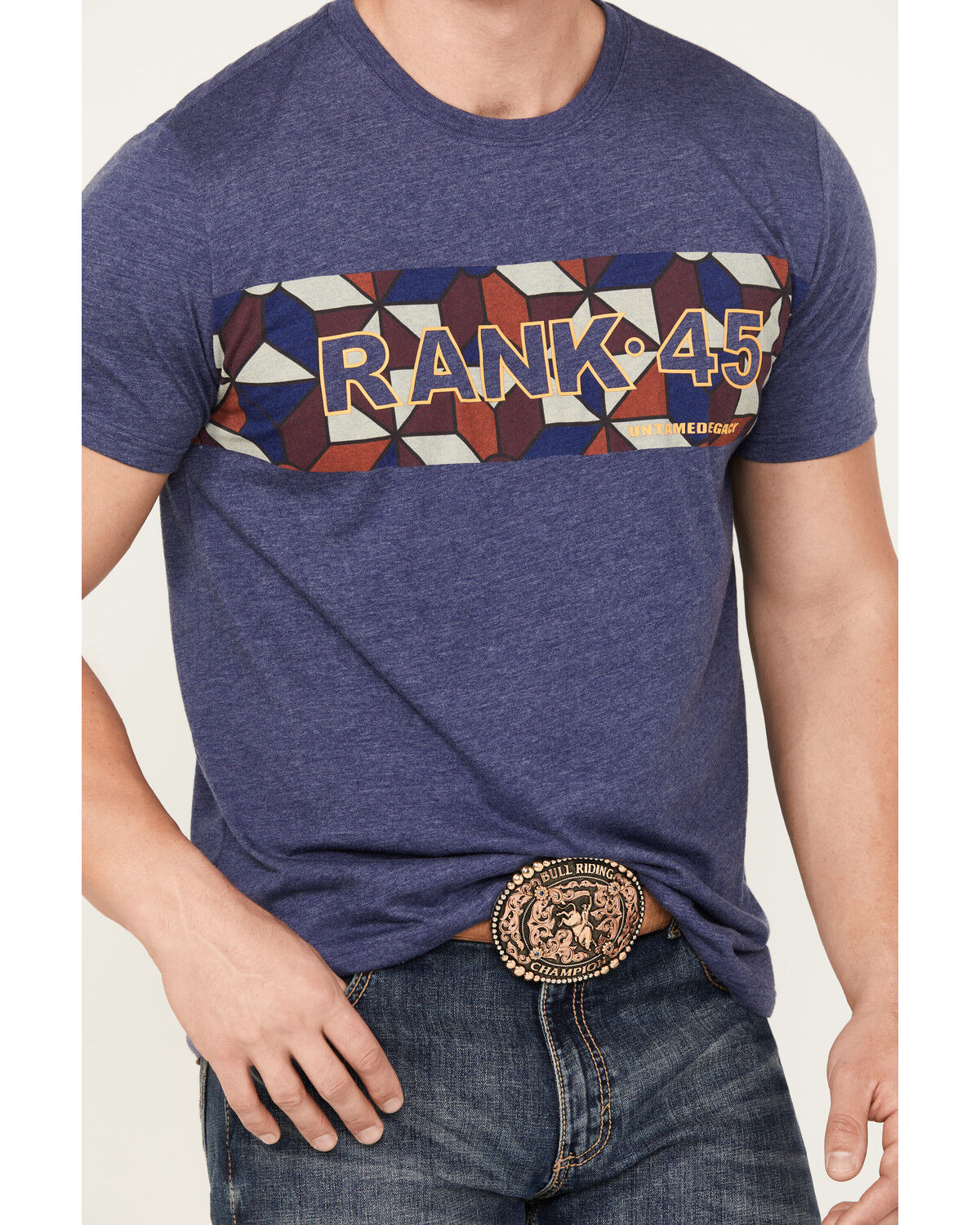 Image #3 - RANK 45® Men's Bloomville Short Sleeve Graphic T-Shirt, Royal Blue, hi-res