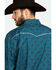 Cowboy Hardware Men's Rosette Geo Print Long Sleeve Western Shirt , Teal, hi-res