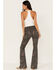Image #3 - Rock & Roll Denim Women's Paisley Print High Rise Flare Jeans, Black, hi-res