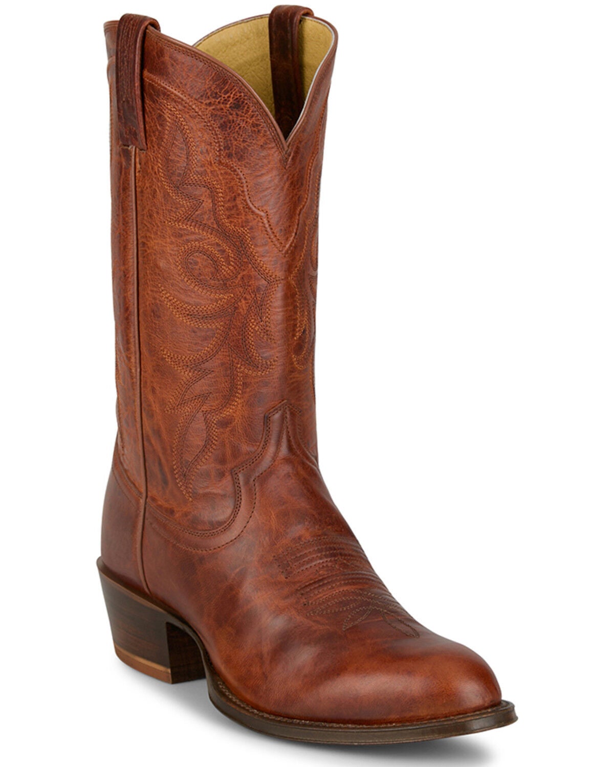 Tony Lama Men's Marco Western Boots - Round Toe, Cognac, hi-res
