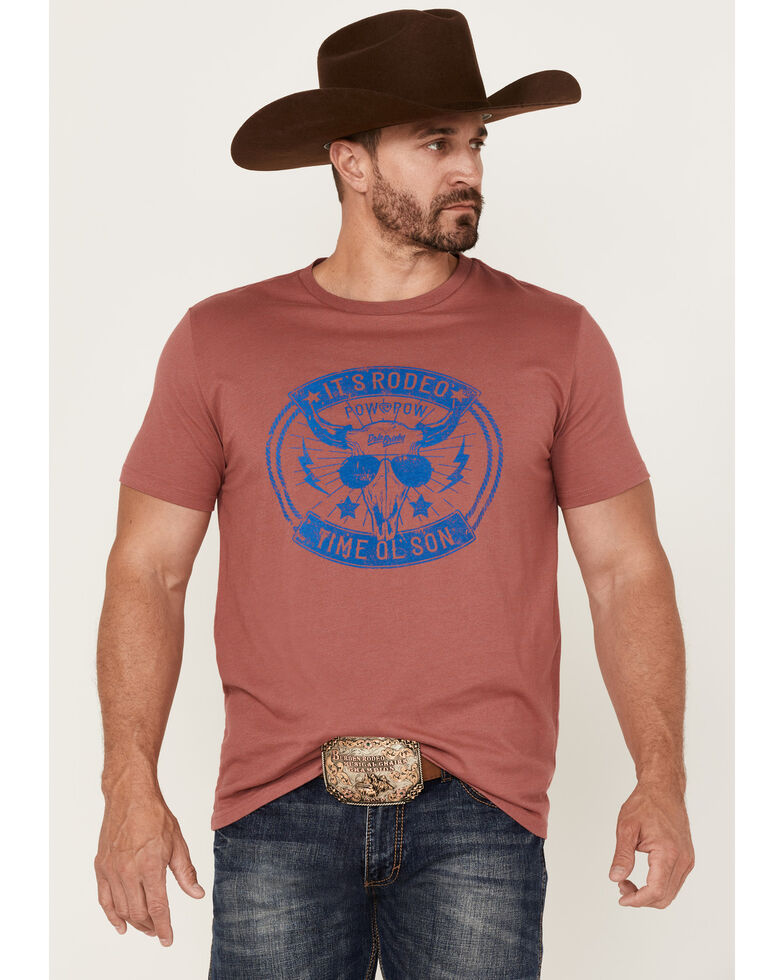 Dale Brisby Men's Rodeo Ol' Son Steerhead Skull Graphic Short Sleeve T-Shirt , Red, hi-res