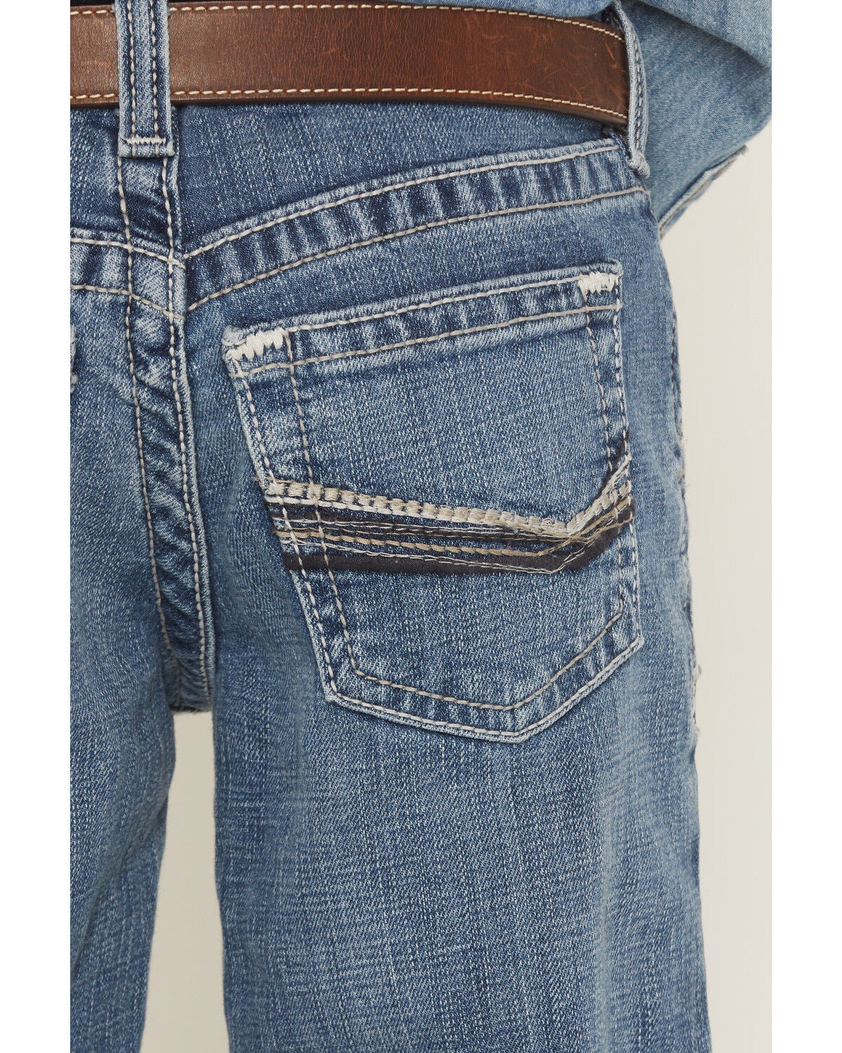 Image #4 - Ariat Boys' B4 Marshall Relaxed August Bootcut Denim Jeans, Dark Wash, hi-res