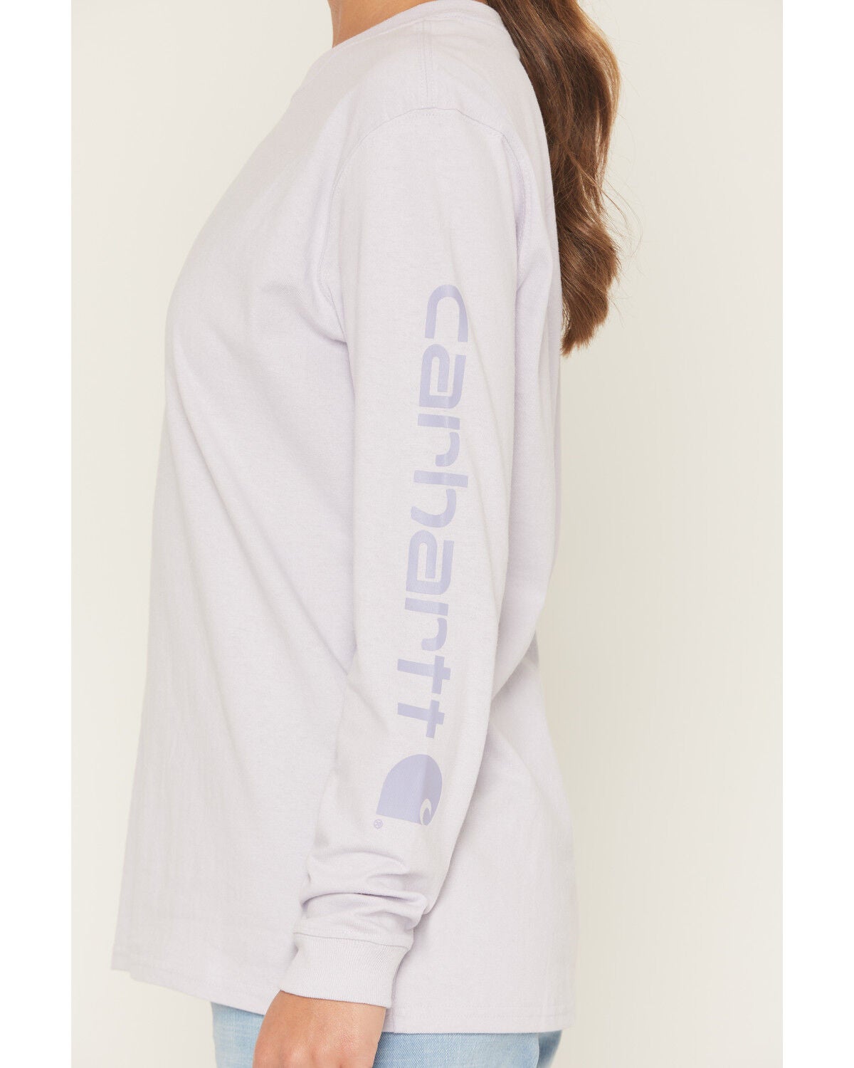Image #3 - Carhartt Women's Loose Fit Heavyweight Long Sleeve Graphic Work Shirt, Lavender, hi-res