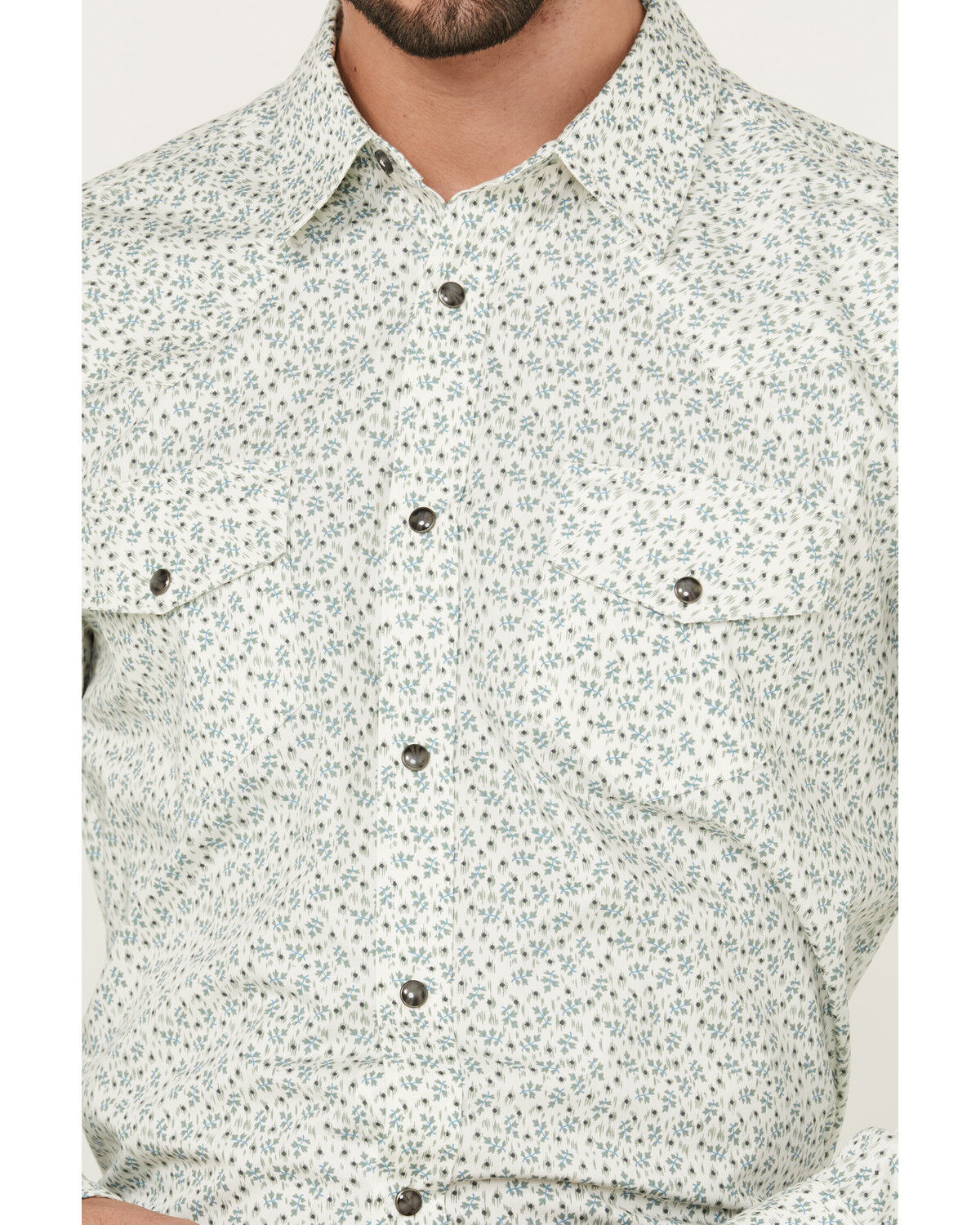 Image #3 - Gibson Men's La Salle Floral Print Long Sleeve Snap Western Shirt, Grey, hi-res