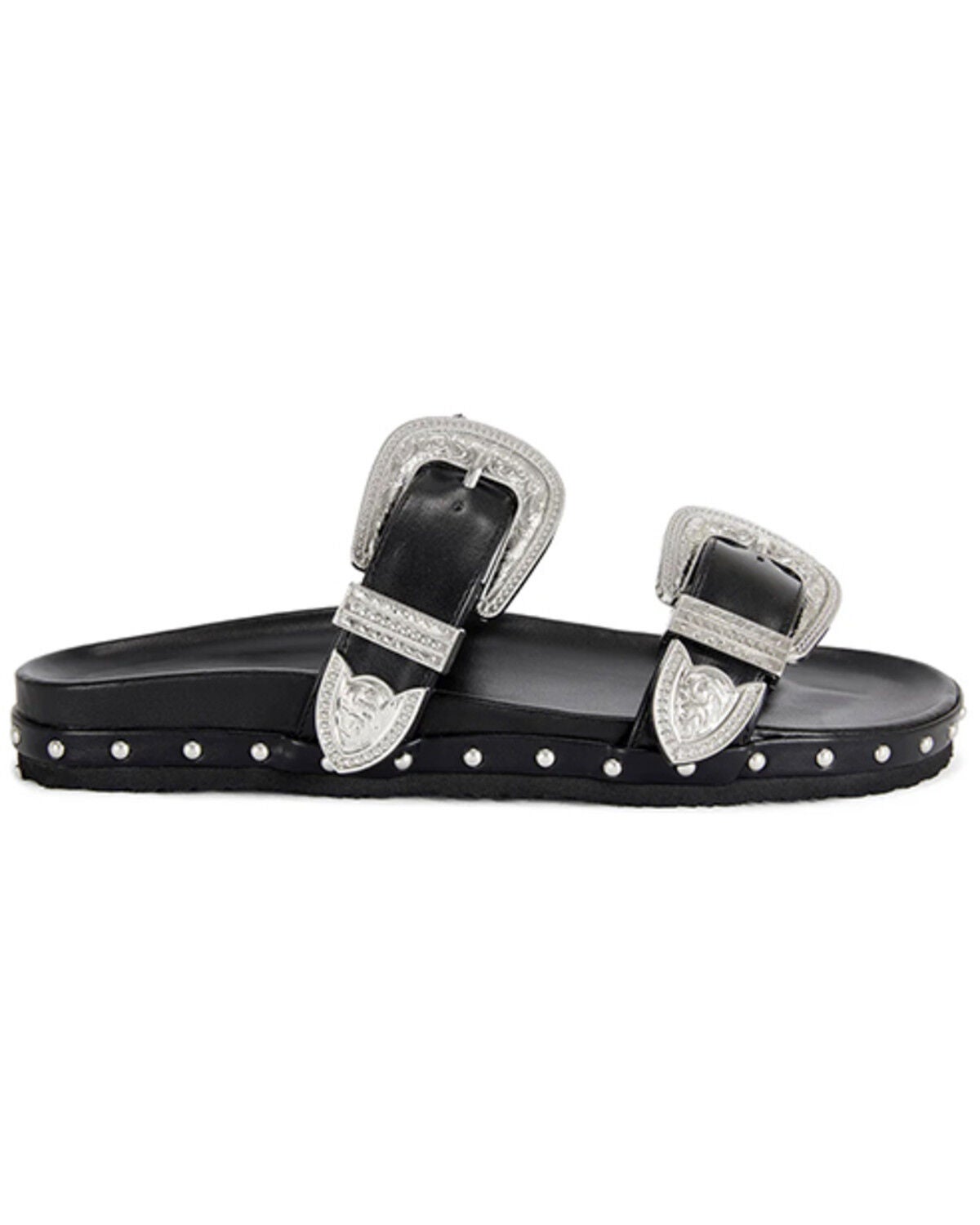 Image #2 - Azalea Wang Women's Tegan Buckle Sandals, Black, hi-res