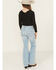 Image #3 - Shyanne Girls' Light Wash Flare Stretch Denim Jeans, Medium Wash, hi-res