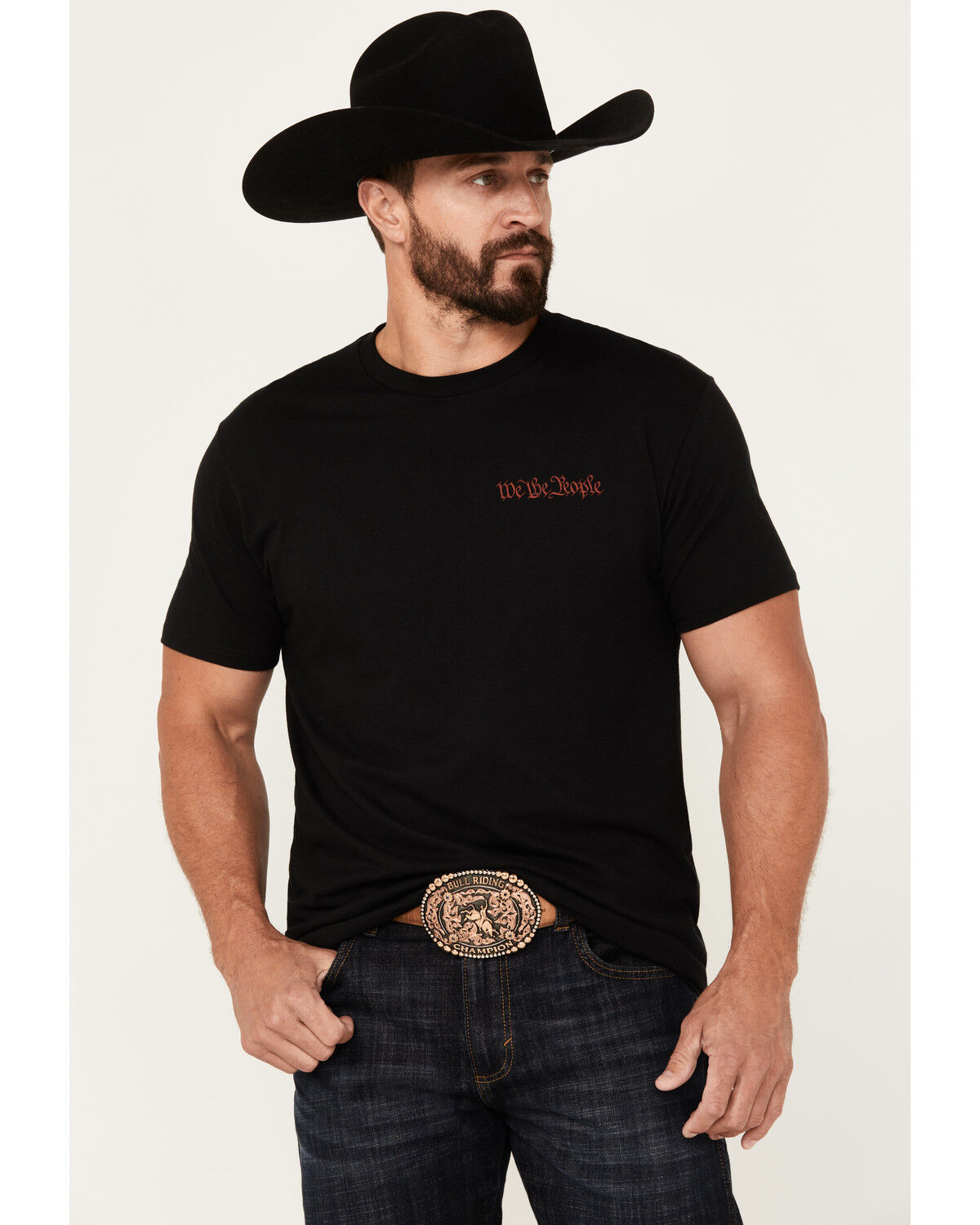 Image #1 - Howitzer Men's Never Fight Alone Short Sleeve Graphic T-Shirt, Black, hi-res