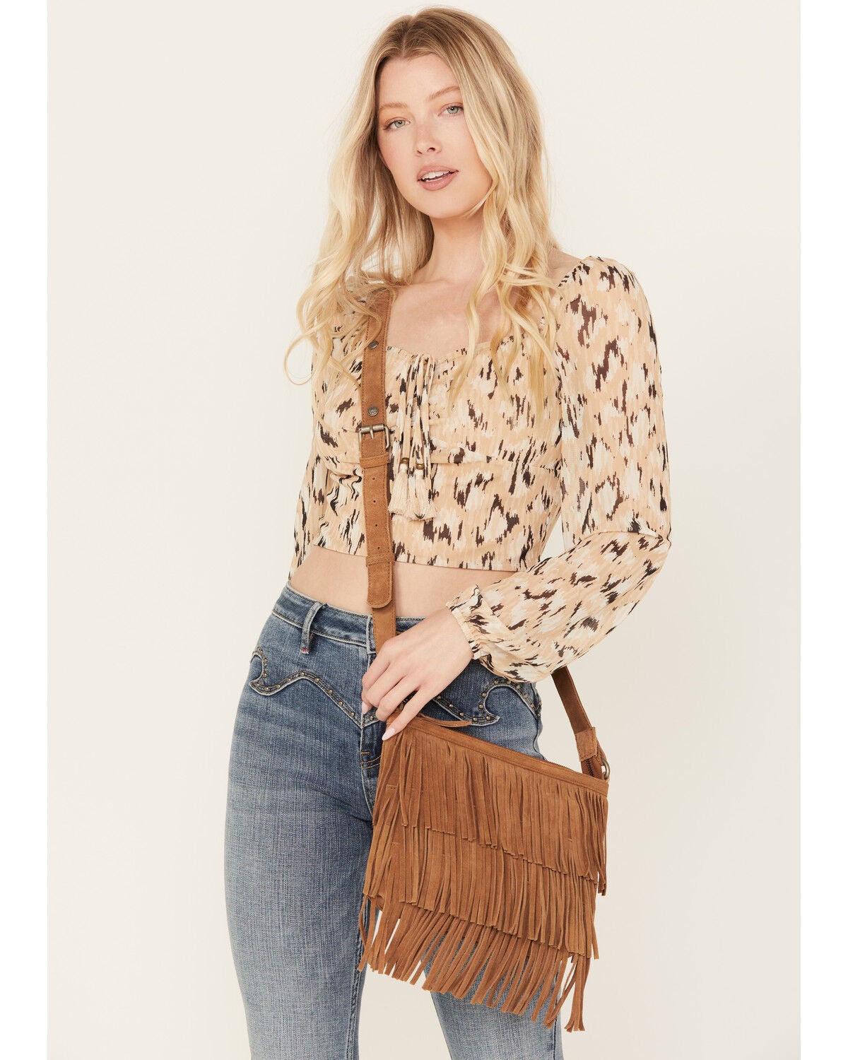 Idyllwind Women's Darlington Court Suede Crossbody Bag, Lt Brown, hi-res