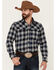 Image #1 - Pendleton Men's Check Plaid Button-Down Long Sleeve Western Flannel Shirt, Blue, hi-res