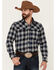 Pendleton Men's Check Plaid Button Down Long Sleeve Western Flannel Shirt , Blue, hi-res