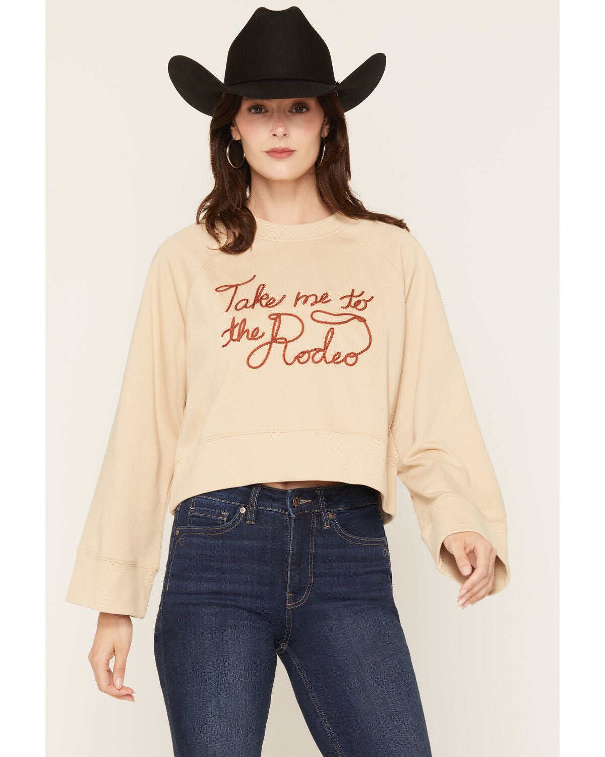 Image #1 - Ariat Women's Rodeo Sydney Graphic Sweatshirt, Cream, hi-res