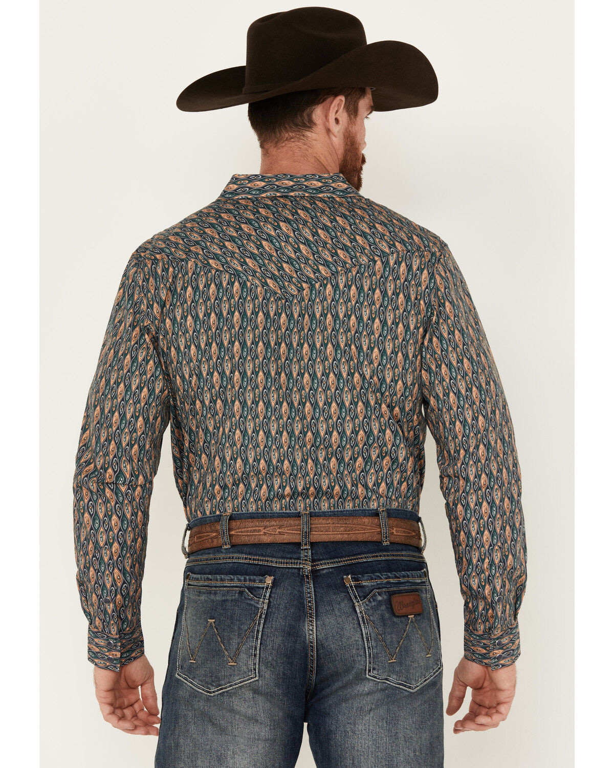 Image #4 - Gibson Trading Co Men's Remnant Paisley Print Long Sleeve Snap Western Shirt, Indigo, hi-res