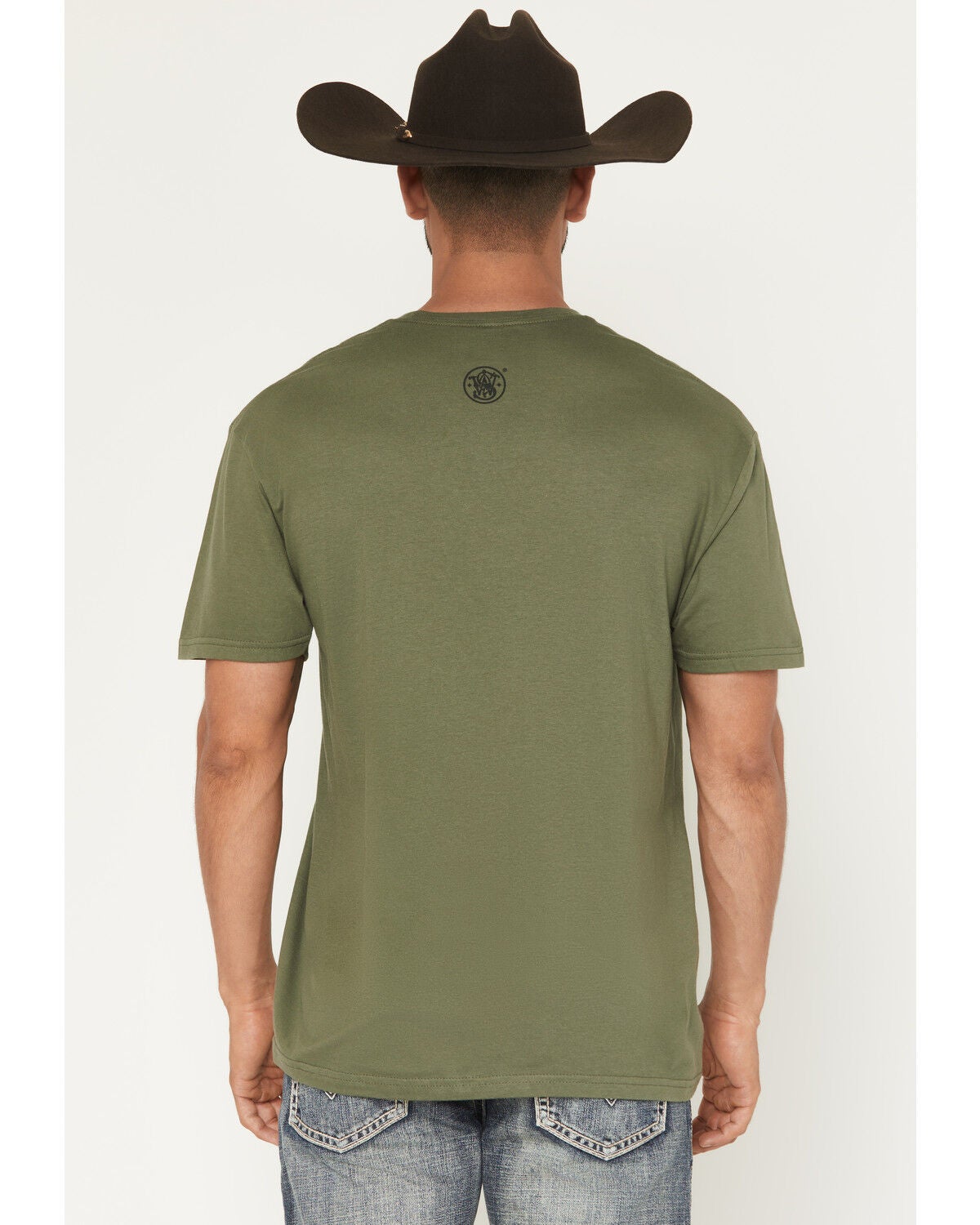 Image #4 - Smith & Wesson Men's Empowering Americans  Badge Short Sleeve Graphic T-Shirt, Olive, hi-res