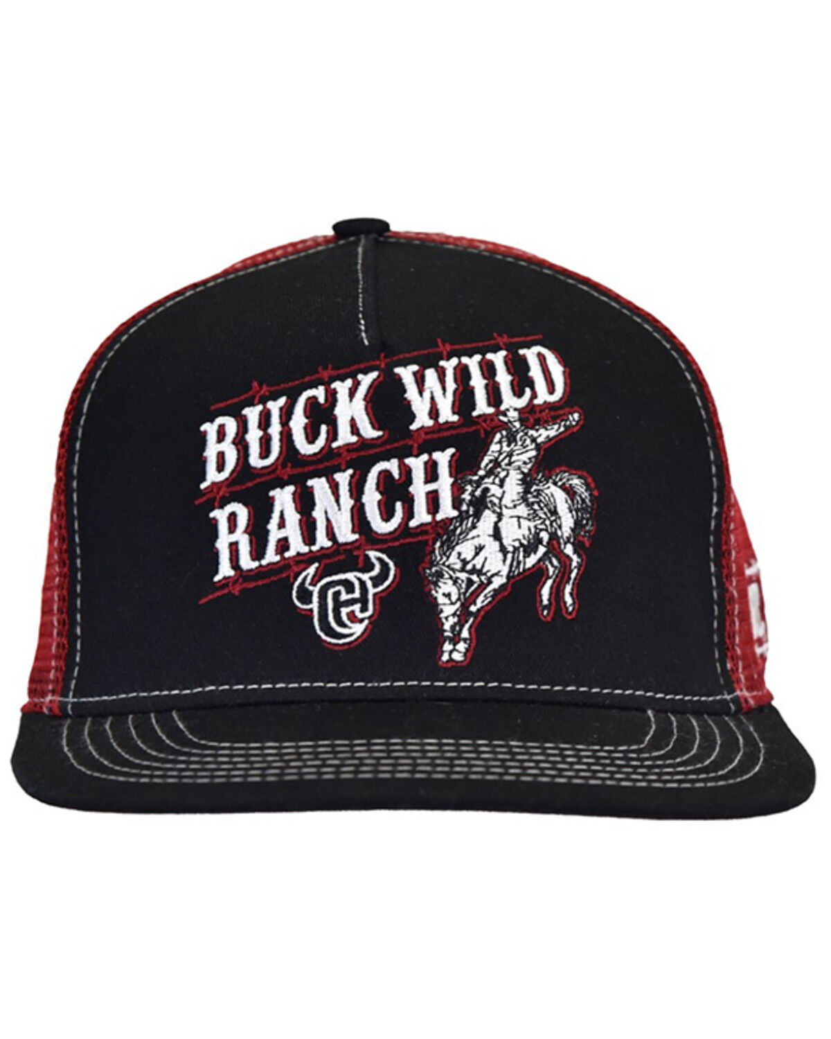Image #1 - Cowboy Hardware Men's Buck Wild Ball Cap, Red, hi-res
