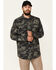 Panhandle Men's Camo Print Performance Long Sleeve Pearl Snap Western Shirt , Olive, hi-res