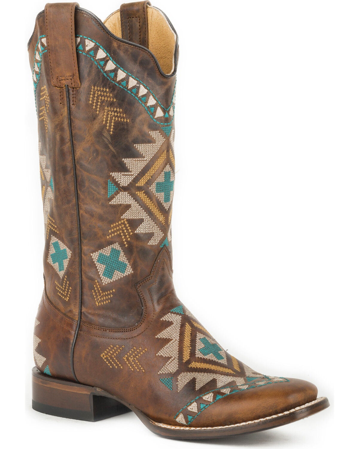 Roper Women's Tan Mai Western Boots - Square Toe, Tan, hi-res