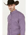 Image #2 - Ariat Men's Misael Geo Floral Long Sleeve Button Down Western Shirt - Tall, Purple, hi-res