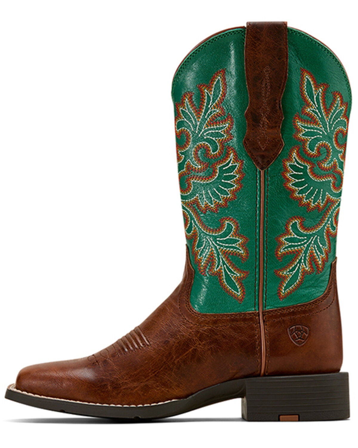 Image #2 - Ariat Women's Round Up Performance Western Boots - Broad Square Toe, Brown, hi-res