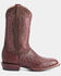 Image #1 - Lucchese Men's Roscoe Exotic Full Quill Ostrich Suede Western Boots - Broad Square Toe, Brown, hi-res