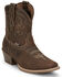 Image #1 - Justin Women's San Jose Western Booties - Square Toe , Dark Brown, hi-res