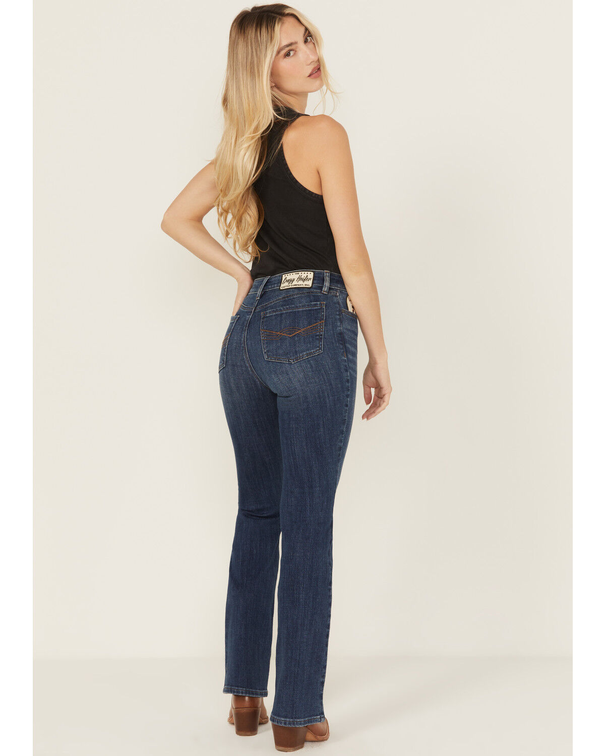 Image #3 - Idyllwind Women's Ellwood Dark Wash High Rise Patch Bootcut Super Stretch Denim Jeans, Dark Wash, hi-res