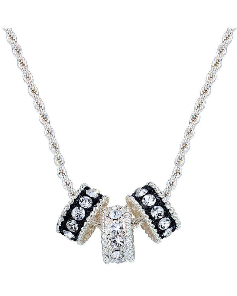 Montana Silversmiths Crystal Shine Three Ring Necklace, Silver, hi-res