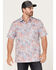 Image #1 - Scully Men's Birds Of Paradise Floral Print Short Sleeve Button Down Western Shirt, Red, hi-res