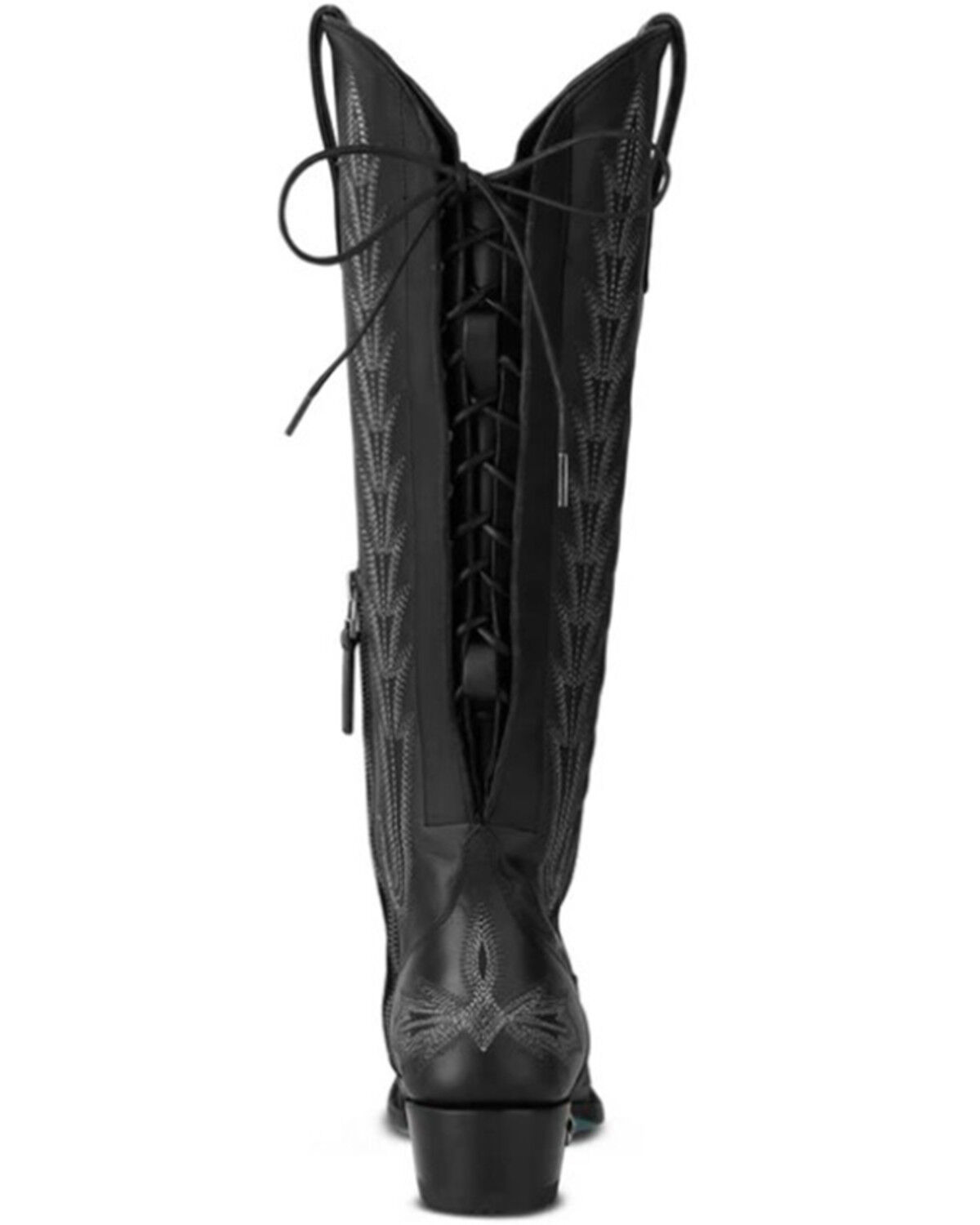 Image #5 - Lane Women's Lexington Knee High Corset Western Boots - Snip Toe, Jet Black, hi-res