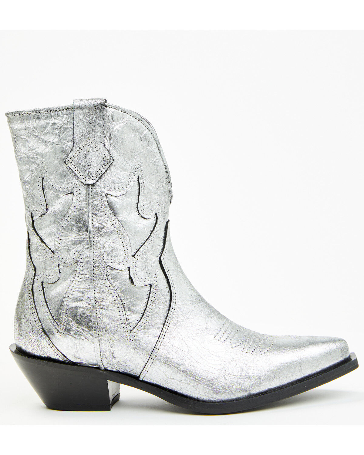Image #2 - Free People Women's Way Out West Metallic Western Boots - Snip Toe, Silver, hi-res