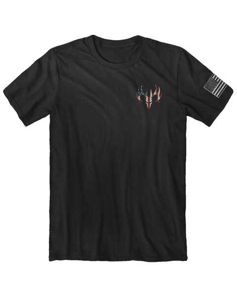 Image #2 - Buckwear Men's Will Defend Short Sleeve Graphic T-Shirt , Black, hi-res