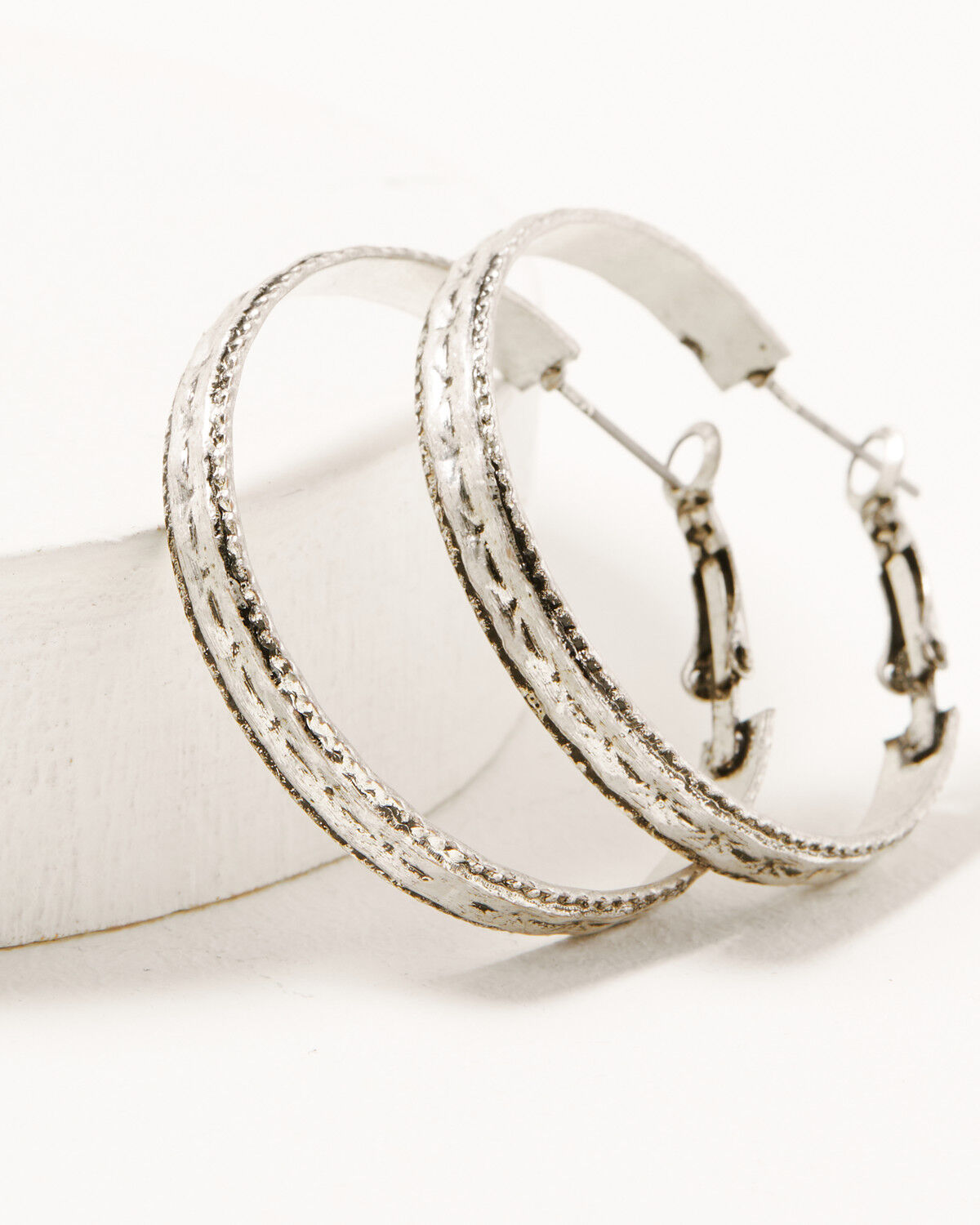 Image #3 - Shyanne Women's 3-piece Silver Concho & Arrow Hoop Earrings Set, Silver, hi-res