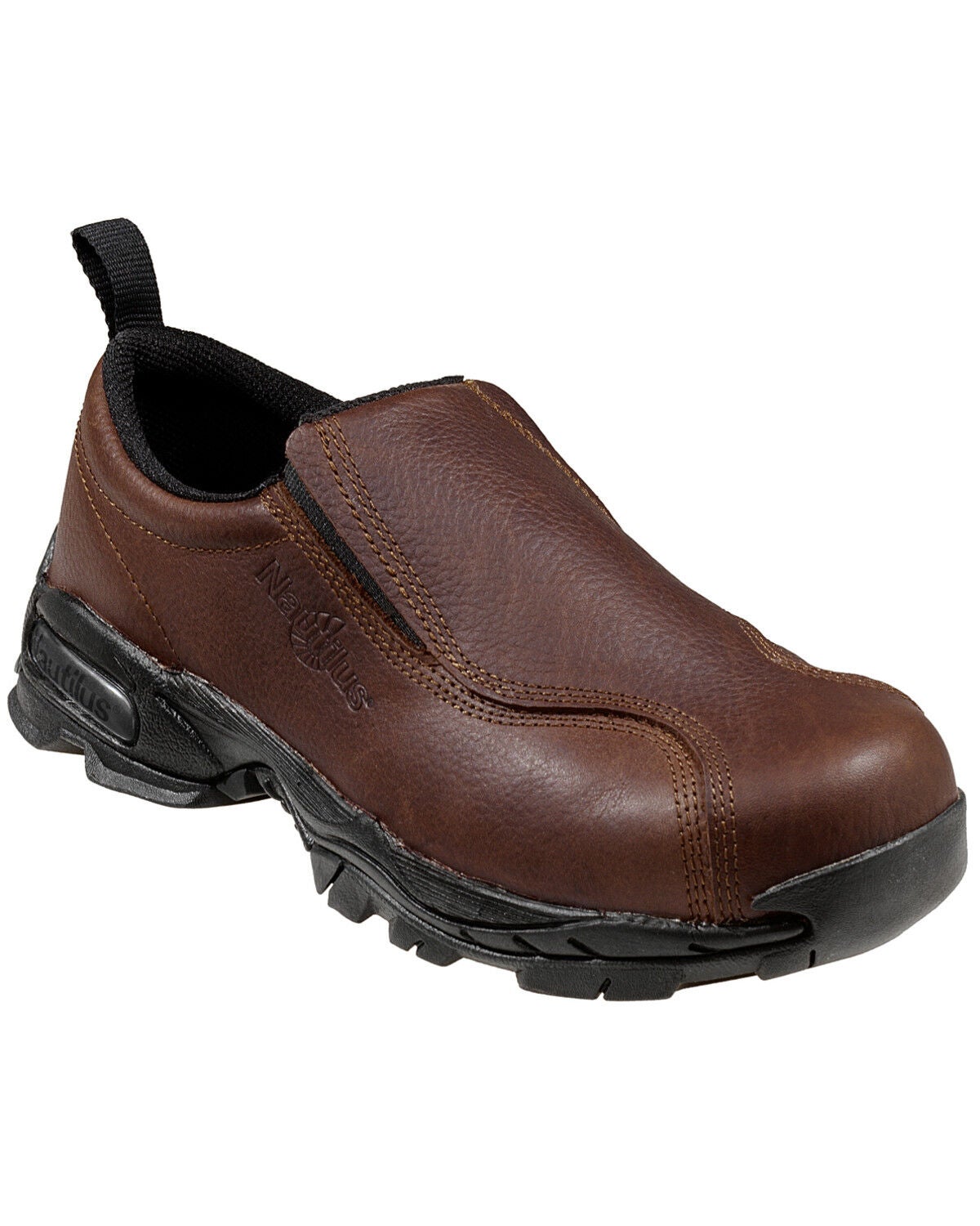 Nautilus Women's ESD Slip-On Work Shoes - Steel Toe, Brown, hi-res