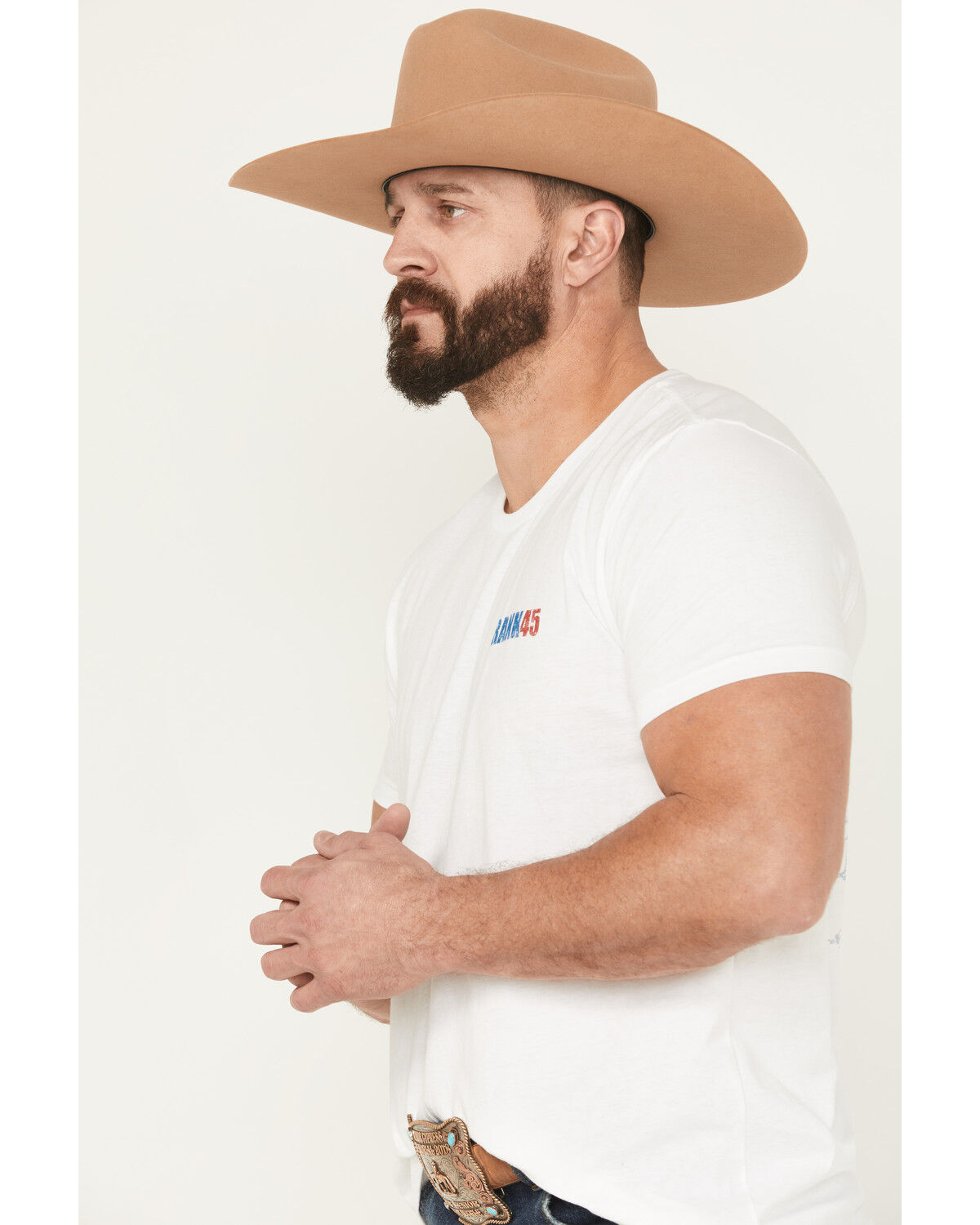 Image #2 - RANK 45® Men's Red 45 Short Sleeve Graphic T-Shirt, White, hi-res