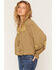 Image #2 - Miss Me Women's Bubble Hem Lace Trim Peasant Blouse, Green, hi-res