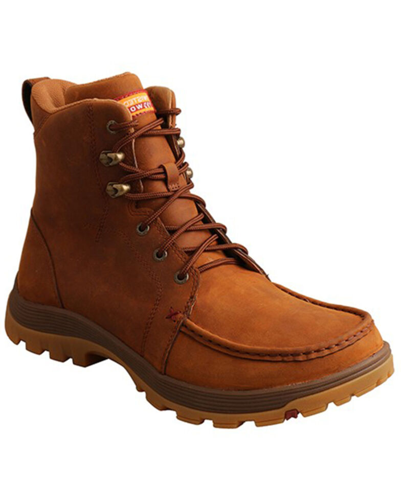 Twisted X Men's 6" Lace-Up Work Boots - Soft Toe, Brown, hi-res