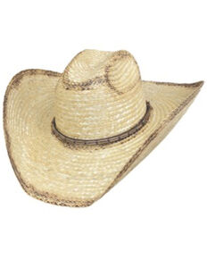 Bullhide Natural Ranchman Distressed Cattleman Wheat Palm Straw Western Hat , Natural, hi-res