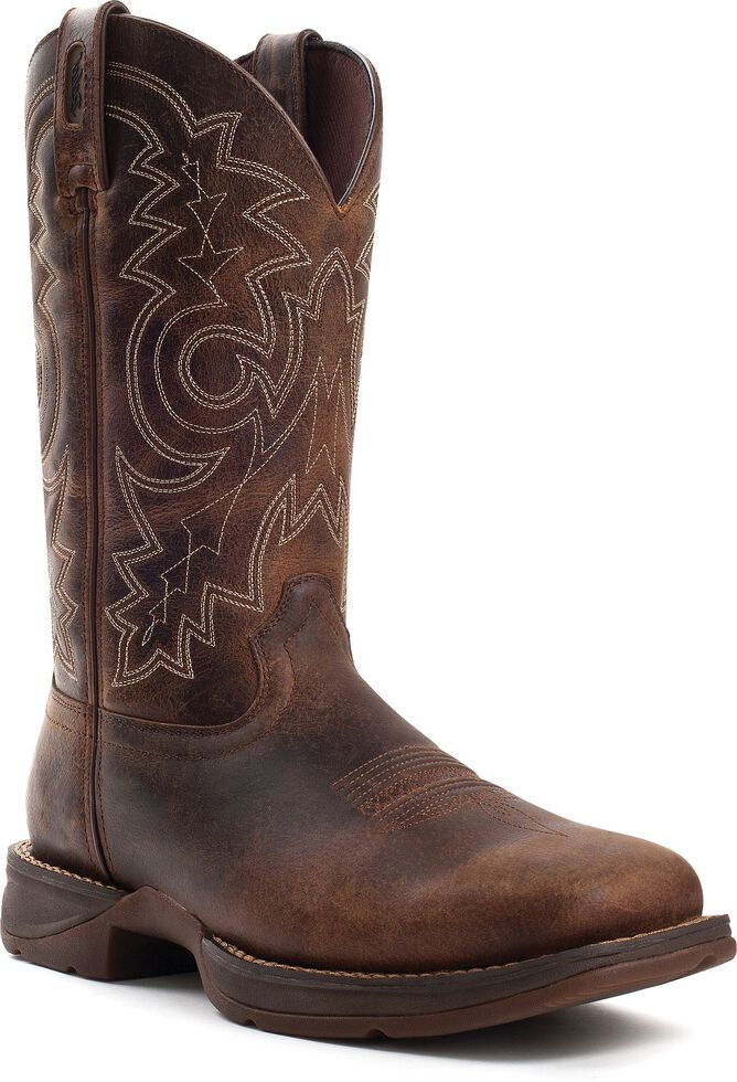 Durango Rebel Men's Pull-On Western Work Boots - Steel Toe, Brown, hi-res