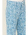 Image #2 - Panhandle Girls' Tooled Button Flare Stretch Denim Jeans, Blue, hi-res