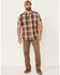 Image #2 - North River Men's Earth Crosshatch Large Plaid Short Sleeve Button Down Western Shirt, Multi, hi-res