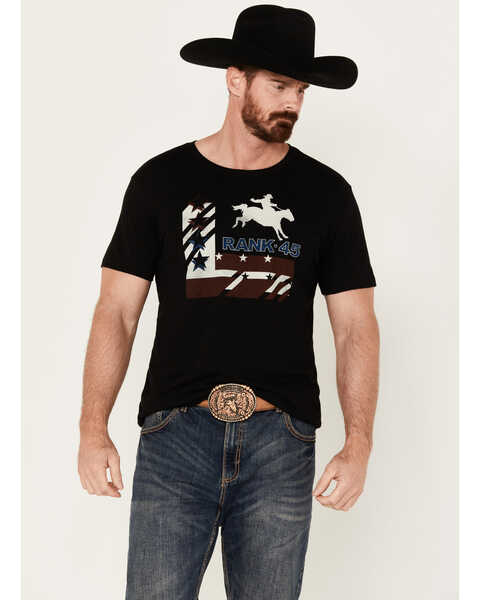 RANK 45® Men's Alban Western Horse Short Sleeve Graphic T-Shirt, Black, hi-res