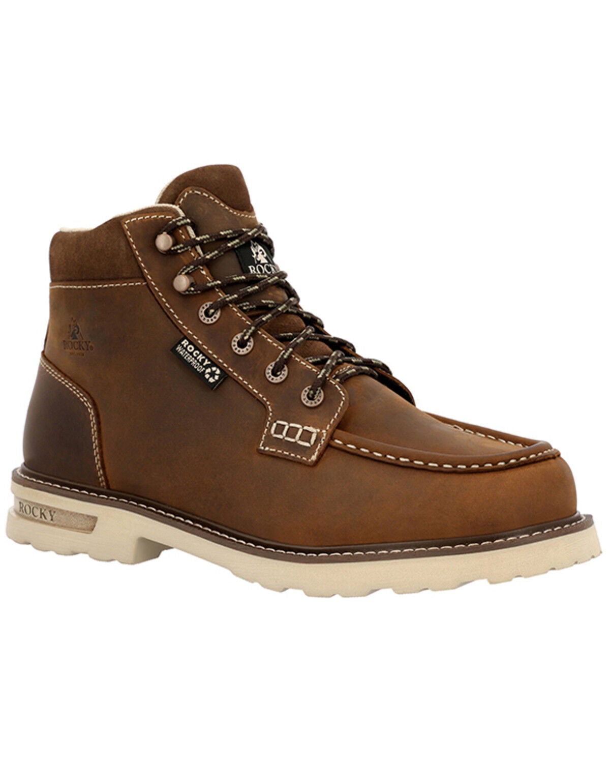 Rocky Men's Grindstone 6" XTR Waterproof Work Boots - Soft Toe, Russett, hi-res