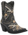 Image #1 - Dingo Women's Primrose Embroidered Floral Western Booties - Snip Toe, Black, hi-res