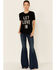 Revel Women's Let Love In Graphic Slub Short Sleeve Tee , Black, hi-res