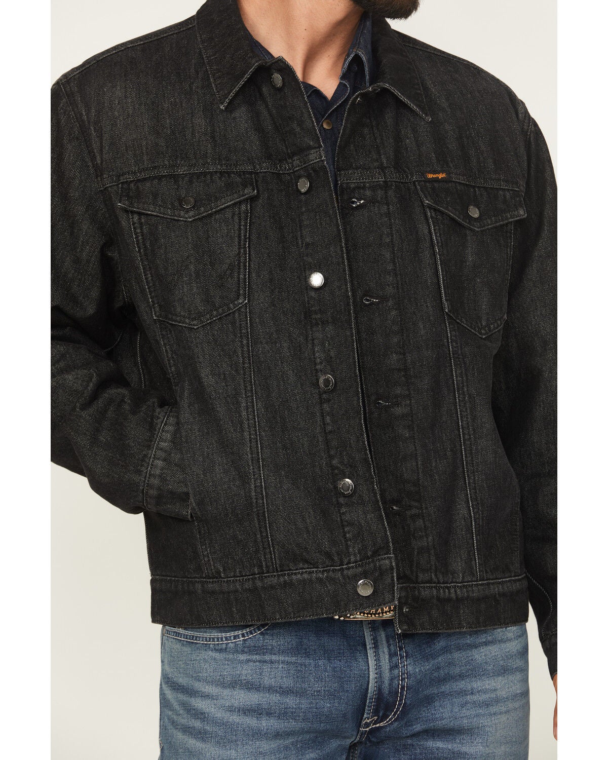 Image #3 - Wrangler Men's Blanket Lined Denim Jacket, , hi-res