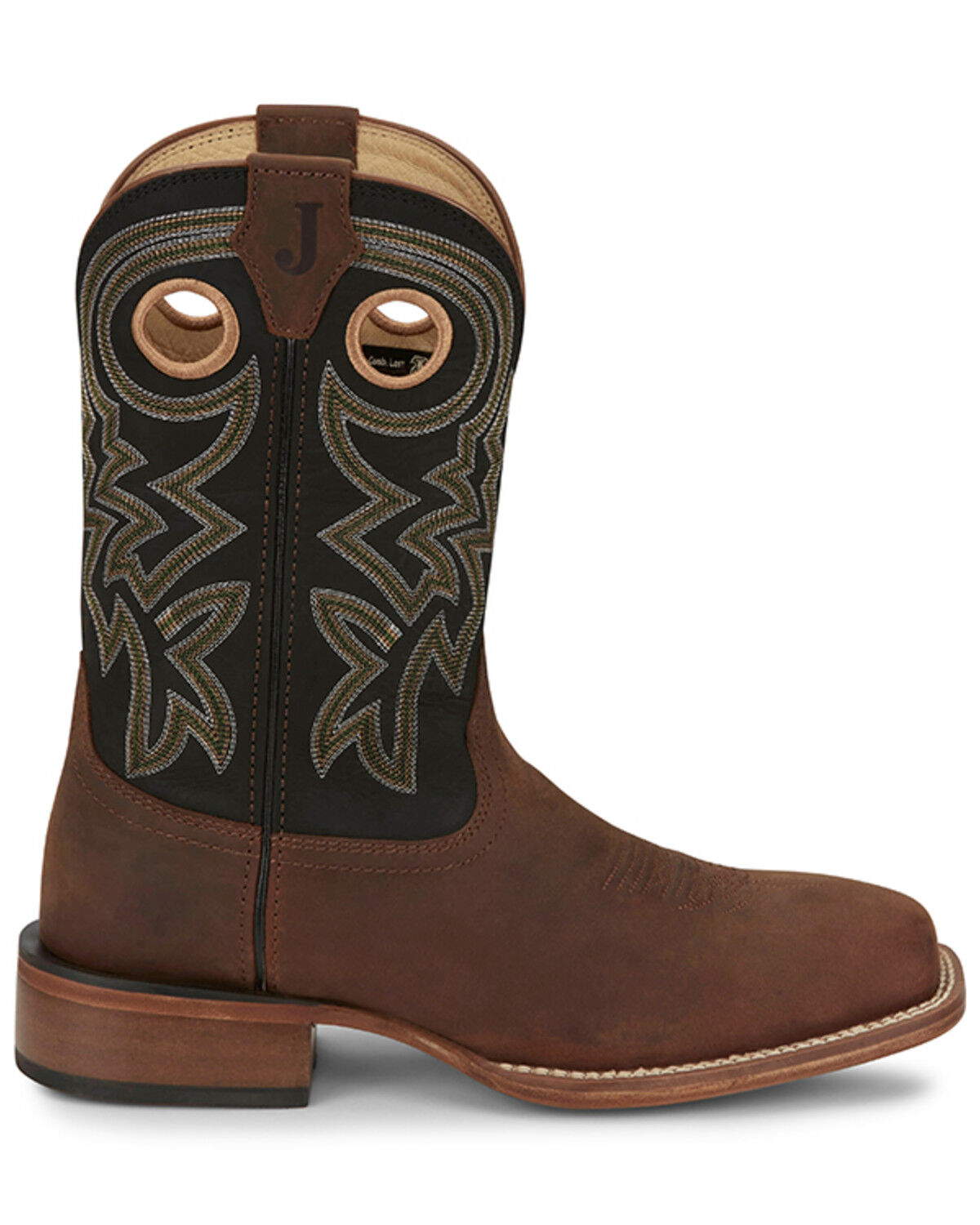 Image #2 - Justin Men's Big News Western Boots - Broad Square Toe, Brown, hi-res