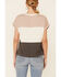 Image #4 - Wishlist Women's Wide Stripe Colorblock Dolman Short Sleeve Top , Taupe, hi-res