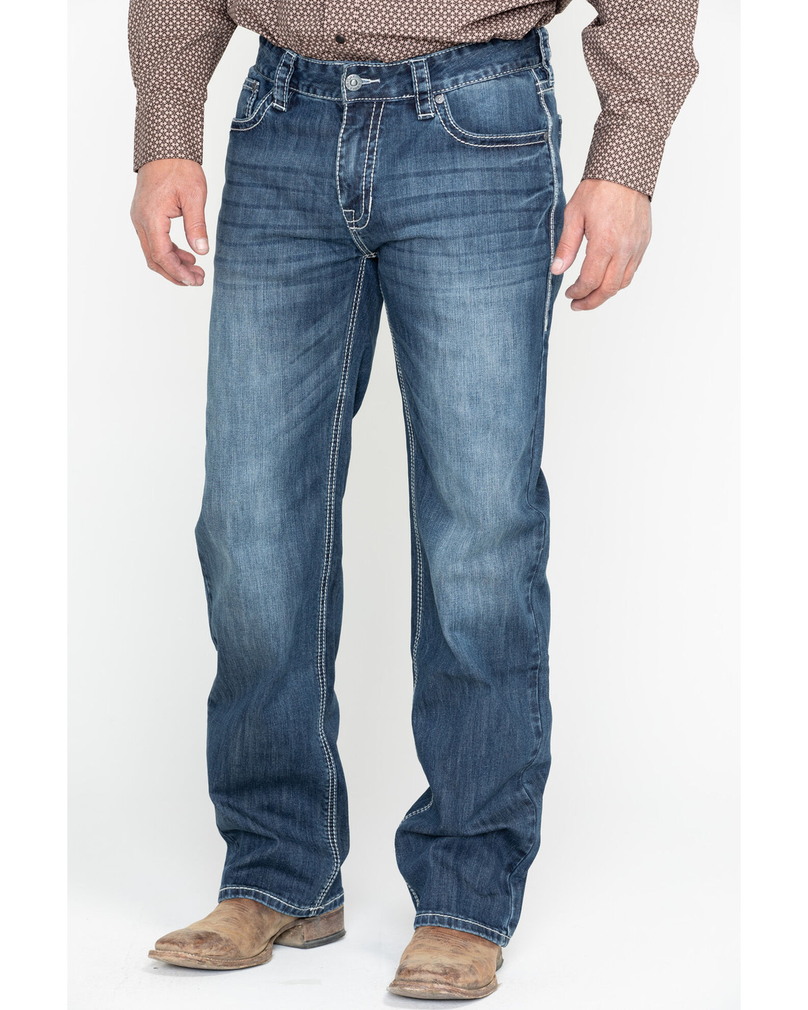 Image #6 - Rock & Roll Denim Men's Reflex Double Barrel Straight Leg Jeans, Blue, hi-res