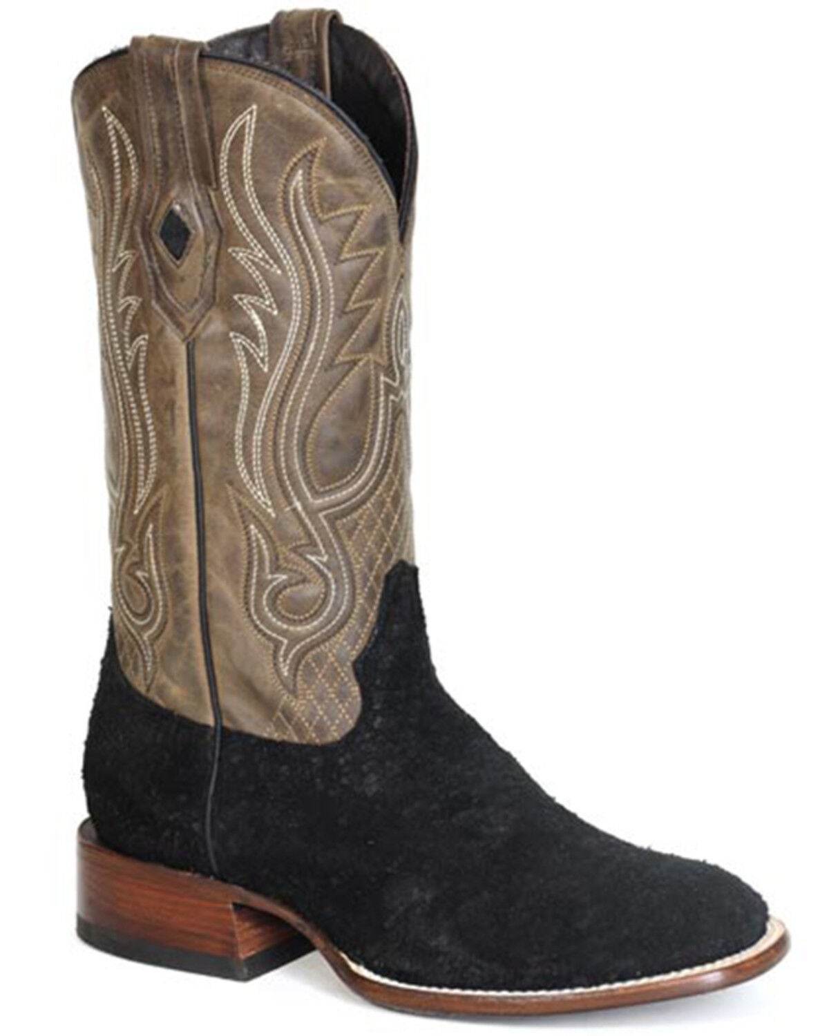 Stetson Men's River Horse Exotic Hippopotamus Western Boots - Broad Square Toe, Black, hi-res