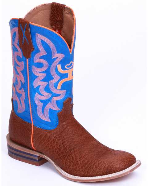 Twisted X Youth Boys' Neon Western Boots - Broad Square Toe, Cognac, hi-res