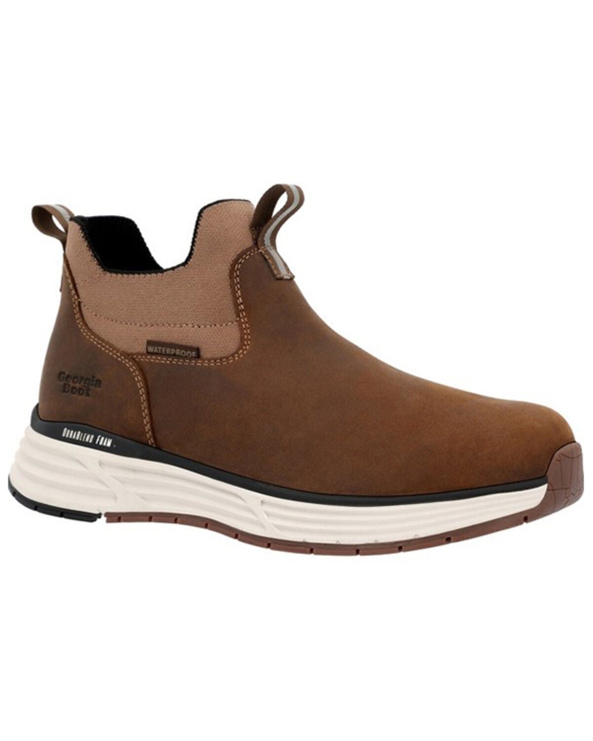 Georgia Boot Men's DuraBlend Sport Chelsea Shoes - Round Toe, Brown, hi-res